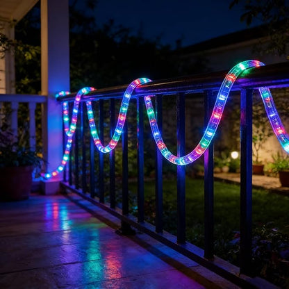 100Ft LED Rope Lights, Cuttable & Connectable Outdoor String Lights Waterproof Decorative Lighting for Indoor/Outdoor, Patio, Backyards, Party, Halloween and Christmas Decorations (Multicolor)