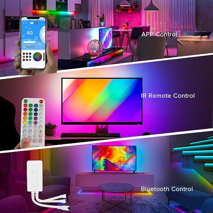 BTF-LIGHTING SK6812RGBW WS2814 TM1824 UCS2904 Built-in Mic SP617E Bluetooth Controller Sync Music Mode Timer for RGB+Pure White LED Strip Lights Andriod iOS APP /3 Keys Button/IR Remote Control