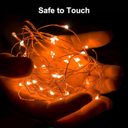 ZGWJ Fairy Lights Battery Operated, 50 Pack Twinkle String Lights 20 LED 7FT 3 Lighting Modes for Bedroom Decor, Easter, Halloween, Christmas, Party Indoor and Outdoor Decoration (Orange, 50PCS)