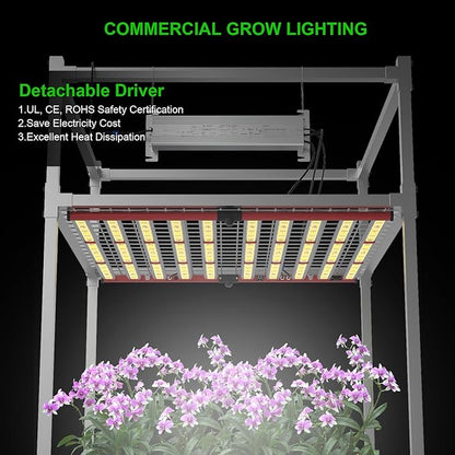 AGLEX 1000W LED Grow Lights, Full Spectrum Grow Light with UV IR, Daisy Chain Plant Bar Style Grow Light Foldable & Dimmable for Indoor Growing Commercial Hydroponic Growing Lamp 6x6ft Core Coverage