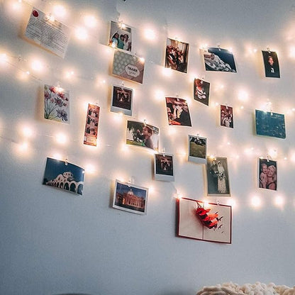 LECLSTAR 50 LED Photo Clips String Lights, 17ft with Remote - 8 Modes Fairy Lights to Clip on Pictures, Photos, Cards