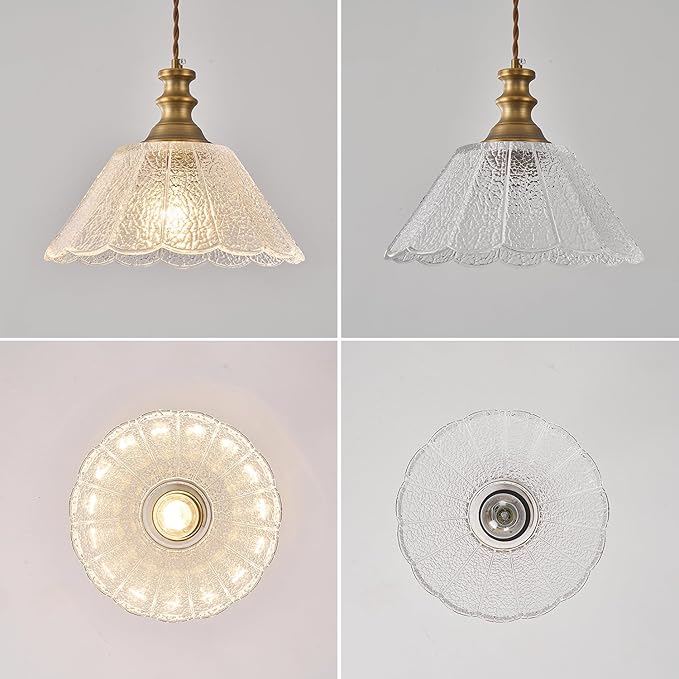 10.62-inch Adjustable Height Island Pendant Light, Brass Island Pendant Lights for Kitchen, E26 Pendant Light Suitable for Kitchen Island and Dining Area (E26 Bulb Sold Separately)