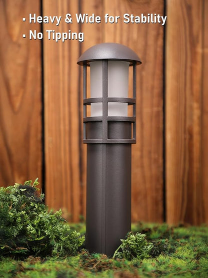 LEONLITE 8-Pack Low Voltage Landscape Pathway Lights 3W Landscape Lighting 12-24V LED Bollard Path Lights Wired CRI 90+ Aluminum Pathway Lighting for Walkway Yard Garden, ETL Listed, 4000K Cool White