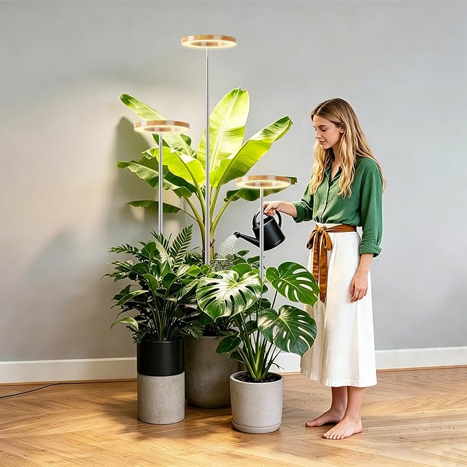 3 Packs Grow Lights for Indoor Plants,Plant Grow Light,80 LEDs Full Spectrum Plant Lights for Indoor Growing with 6/12/16H Timer-WG3