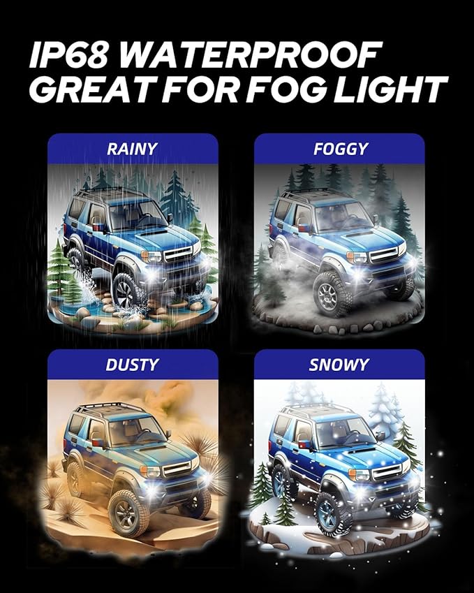 AUTOONE H8 H11 H16 LED Light Bulbs White, 6000K Super Bright, Fanless Mini Size, Plug and Play, Pack of 2