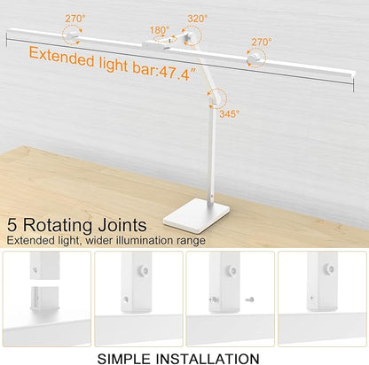 Omorepa 36 W 3000 LM Ultra Bright Architect Desk Lamp with Base, 47.4 Inch Wide Tall Overhead Desk Light for Home Office, Dimmable Table Light with Remote for Desktop Working,Drafting,Reading