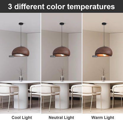 15.7in Wabi Sabi Pendant Light, Kitchen Island Lighting Fixture Ceiling Mount Japanese Lamp Japandi Chandelier for Dining Living Room Hallway Bedroom Restaurant Hanging Lamp, Brown 1 Pack