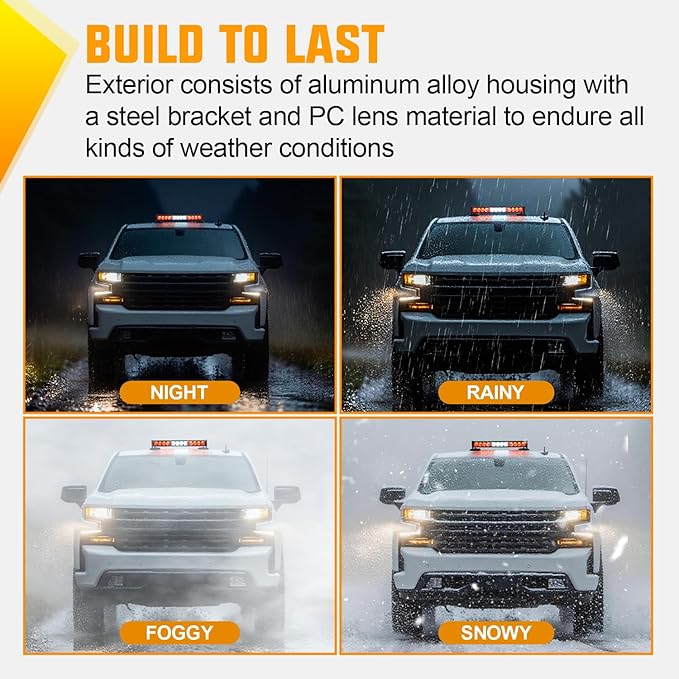 Nilight 12LED Wireless Emergency Strobe Light Red White 14 Inch Magnetic Mount Mini Light Bar 12V Rooftop Powered Hazard Warning Flashing Lights for Car Truck Trailer Snow Plow Construction Vehicles