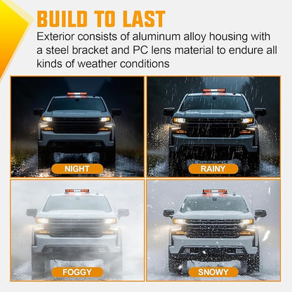 Nilight 12LED Wireless Emergency Strobe Light Red White 14 Inch Magnetic Mount Mini Light Bar 12V Rooftop Powered Hazard Warning Flashing Lights for Car Truck Trailer Snow Plow Construction Vehicles