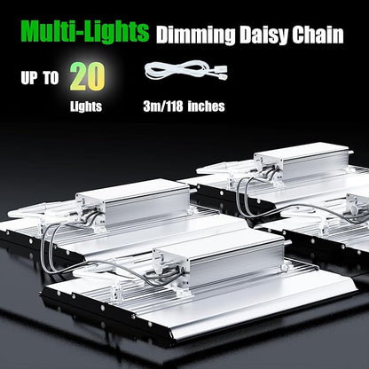 MA2000 LED Grow Lights for Seed Starting Vegetables Bloom, 200W Dimmable Daisy Chain, Grow Lights for Indoor Plants Full Spectrum for 2x4/4x4ft Coverage, Grow Tent, High Yield Cultivation