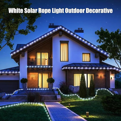 WIND STAR Solar Rope Lights, 72FT 200 LEDs Dimmable Solar String Lights Outdoor with Remote, 8 Modes Tube Lights IP67 Waterproof for Yard Patio Garden Tree Fence Party, White