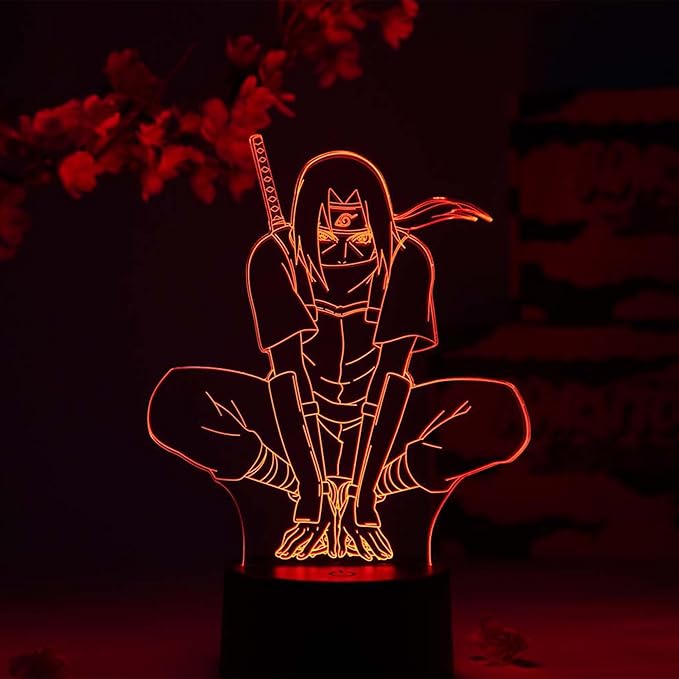 Otaku Lamps Itachi Uchiha Night Naruto – Anime Night Light, 16 Color RGB LED – Gift for Otaku