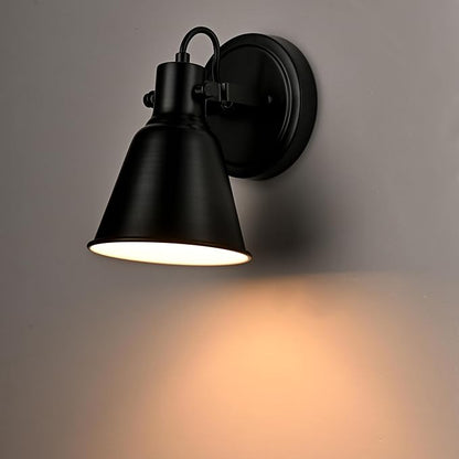 DIRYZON EUL 1-Light Adjustable Industrial Ceiling Spot Light with Adjustable Head, Matte Black Semi Flush Mount Fixture for Indoor Bedroom, Hallway, Kitchen Lighting
