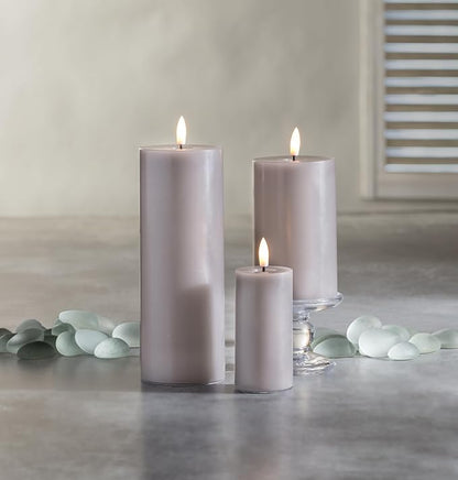 Abbott Collection Wax LED Flameless Pillar Candle - Gray (3x5 H)
