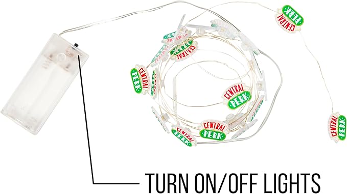 Silver Buffalo Friends Central Perk Mug 20ct Decorative String Lights, 7 Feet Long, Battery Powered (Batteries Not Included), Warm White LED, Indoor Use Only