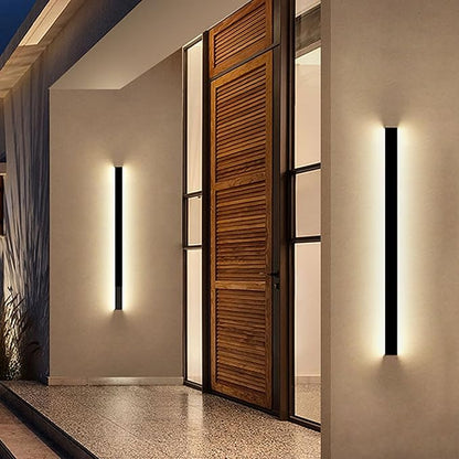 Outdoor Wall Light Fixture - 39inch Black Exterior Sconces, Outside Garage Exterior Lights, Dimmable Modern Outdoor Wall Mount Lighting for House, Porch, Patio, Front Door, Corridor