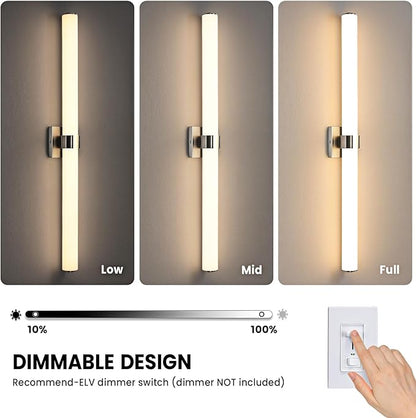 AIJIASI Bathroom Vanity Light Fixtures - 39 Inch Brushed Nickel Bathroom Lights Over Mirror, 36W 3000K Dimmable LED Vanity Light Bar Modern Wall Sconce Light for Mirror Living Room Gallery Hallway