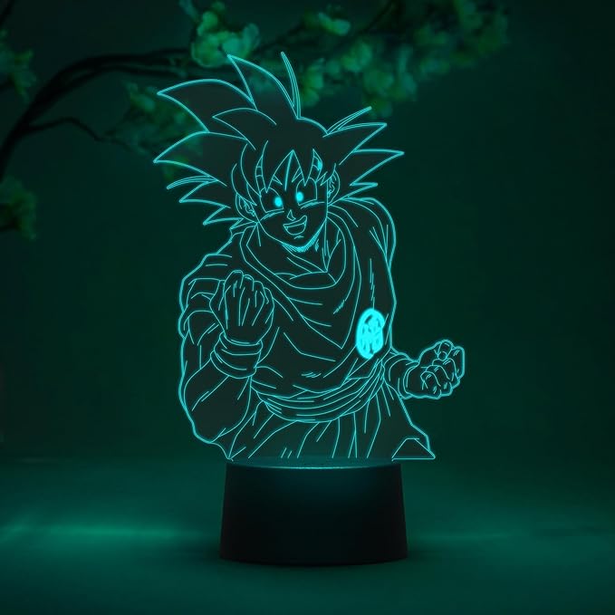 Otaku Lamps Goku Dragon Ball Super – Anime Lamp Figure Night Light, 16 Color RGB LED – Remote, 3D Anime Room Décor Gift for Otaku
