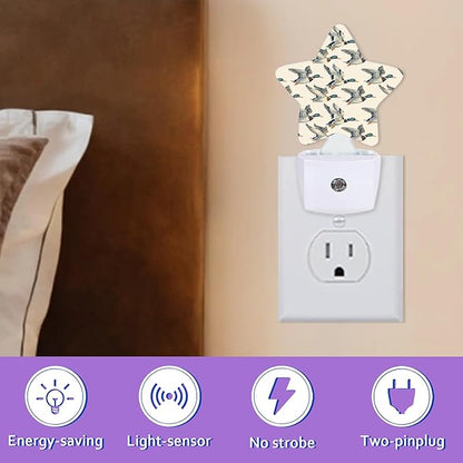 Mallard Duck Night Lights Plug Into Wall,Rustic Farmhouse Dusk to Dawn Light Sensor Night Light for Kids, Energy Efficient Sleep Friendly Lamp for Bedroom Bathroom Nursery