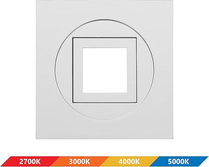 NICOR Lighting 4 inch White Square Multi-Adjustable Recessed LED Downlight, 2700K (DQR4MA11202KWH)