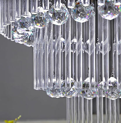 Flashing God D32''XH100'' Modern Large Chandelier for High Ceiling Raindrop Crystal Chandelier High Ceiling Pendant Light Fixture for Hallway Living Room Gold Stairwell Chandeliers