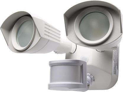 Nuvo 65/217 LED Dual-Head Security Light, 4000K, Motion Sensor, White