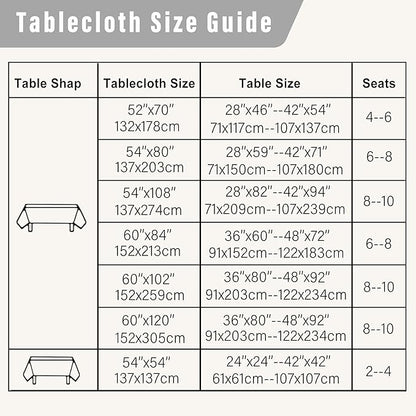 DWCN Faux Linen Tablecloth Rectangle - Fabric Waterproof Spill-Proof Wrinkle and Stain Resistant Tablecloths Decorative Farmhouse Table Cover for Kitchen Dining Party, 54 x 80 Inch, Light Grey