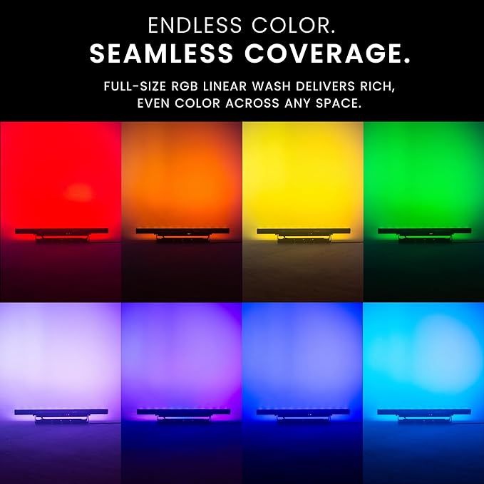 CHAUVET DJ – COLORband T3BT ILS Linear Wash Light | Full-Size RGB Wash with Bluetooth Control, ILS Instant Light Shows, D-Fi USB Wireless DMX, Three-Zone Effects, Stage and Event Lighting