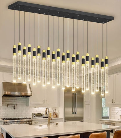 20 Lights Modern Chandeliers for Dining Room LED Dimmbale Light Fixture for High Ceiling Pendants Lighting for Living Room