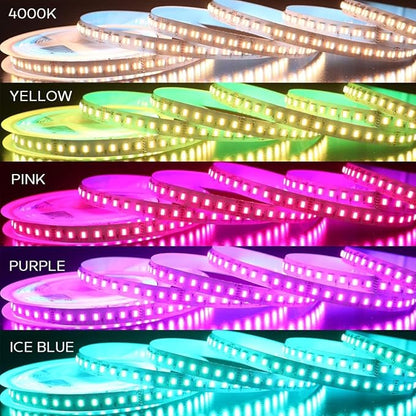 24VDC Highest Density 5-in-1 5050 RGBWW (RGB+Warm White+Daylight) 112LEDs/m Bright RGBCCT LED Strip 16.4FT Dimmable Tape Lights for Bedroom Decor (16.4Ft IP20 Non-Waterproof)
