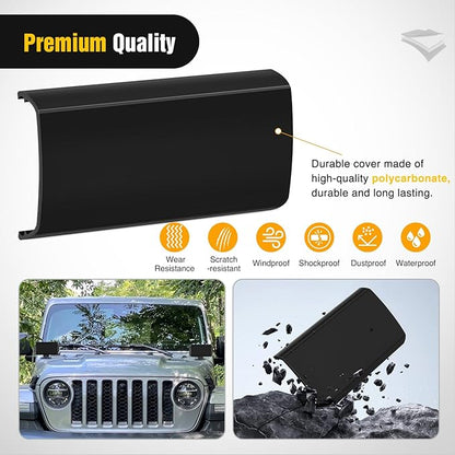 Nilight 6.5 Inch LED Light Bar Cover 2 PCS Black Protective Covers Durable Polycarbonate Lens Waterproof Dustproof Scratch-Proof for Double-Row Lights Off Road Driving Lighting
