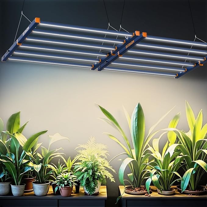 ECOHOM 720W LED Grow Light, Full Spectrum Dimmable Daisy Chain, Pro Bar Style for 5x5ft Grow Tent, Foldable & Hanging Growing Lamp for Indoor Plants Seedlings, Veg and Bloom
