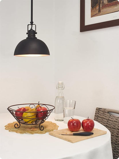 Kira Home Belle 9" Modern Industrial Pendant Light with Dome Shade, Petit Retro Metal Dark Brown Hanging Light, Oil Rubbed Bronze Finish