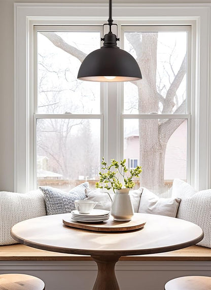Kira Home Belle 9" Modern Industrial Pendant Light with Dome Shade, Petit Retro Metal Dark Brown Hanging Light, Oil Rubbed Bronze Finish