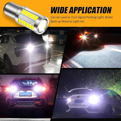 Auxbeam 1157 LED Bulbs 6500K White, Super Bright 2057 2357 7528 BAY15D Replacement Bulb for Backup Reverse Lights, 3030 33-SMD Chipset, Pack of 2
