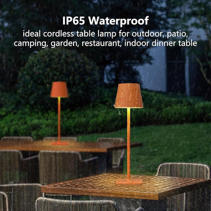 Yogaret Orange Cordless Table Lamp Set of 2-3 Way and Stepless Dimmable - for Restaurant Dining Bedroom Home Bar