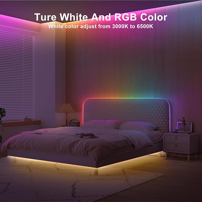 Tatazone 32.8ft RGBWW+IC WiFi Smart Flowing Led Strip Light, RGB Chasing Effect+Tunable White 3000K-6500K Led Lights Compatible with Alexa and Google, Color Changing, Music Sync for Bedroom