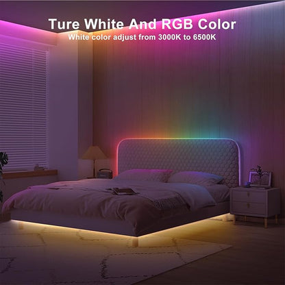 Tatazone 32.8ft RGBWW+IC WiFi Smart Flowing Led Strip Light, RGB Chasing Effect+Tunable White 3000K-6500K Led Lights Compatible with Alexa and Google, Color Changing, Music Sync for Bedroom