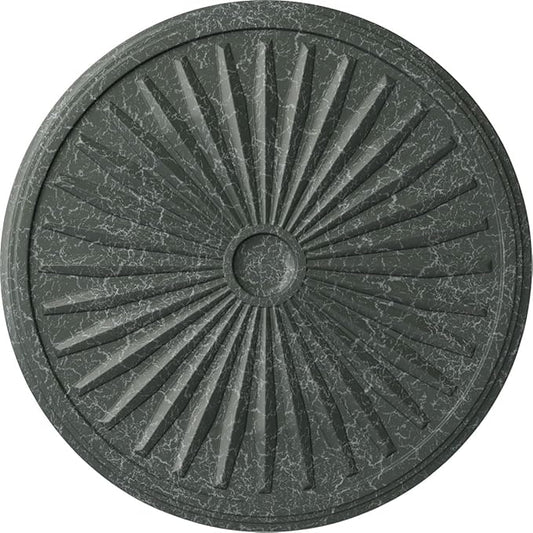 33 1/8"OD x 3 1/2"ID x 1 3/8"P Leandros Ceiling Medallion (Fits Canopies up to 5"), Hand-Painted Athenian Green Crackle