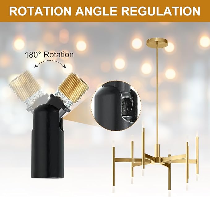 MECCANIXITY Sloped Ceiling Adapter, 180 Degree 46x15mm M10 Fine Thread Sloped Ceiling Light Fixture Adapter Kit for Ceiling Pendant Light Chandelier Track Suspend(Black, Pack of 2)