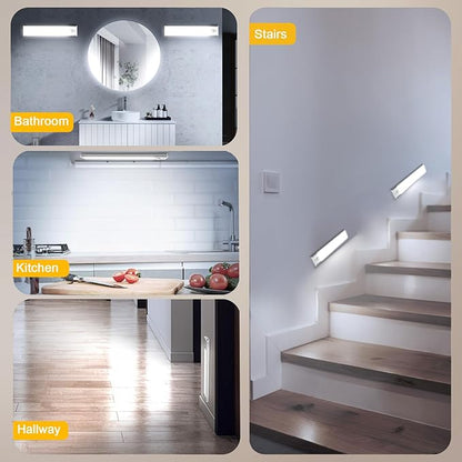Onforu 9.8" Under Cabinet Lighting, 2000mAh USB-C Rechargeable, Motion Sensor Under Cabinet Lights with 3 Color & Dimmable, Magnetic Under Counter Lights for Kitchen, Closet, 6 Pack