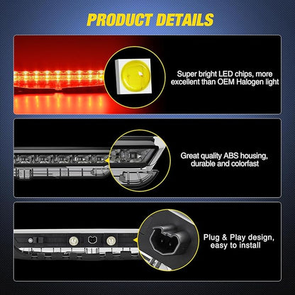 Nilight Third Brake Light Tail High Mount 3rd Stop Lights Smoked Lens Compatible with Toyota Scion tC 2011 2012 2013 2014 2015 2016 Van SUV Rear Center Cab Lamp