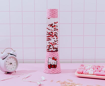 Ukonic Sanrio Hello Kitty Glitter Motion Mood Light | Nightstand Table Lamp for Bedroom, Desk | 12 Inches Tall