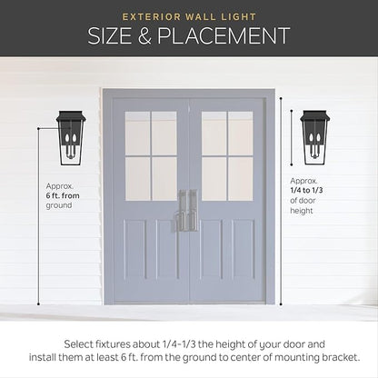 Kichler Tremillo 14.25" Outdoor Wall Lightin Black, 1-Light Exterior Wall Sconce Porch Light with Satin Etched Cased Opal Glass, (14.25" H x 7" W), 49201BK