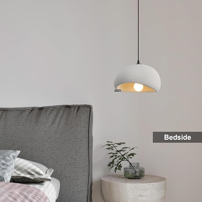 11.8in Wabi Sabi Pendant Light, Kitchen Island Lighting Fixture Ceiling Mount Japanese Lamp Japandi Chandelier for Dining Living Room Hallway Bedroom Restaurant Hanging Lamp, Grey 1 Pack