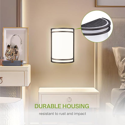 ASD LED Indoor Wall Mount Light Fixture - 10 Inch 15W Modern Interior Oil Rubbed Bronze Dimmable Wall Sconce Light - ETL 3000K 4000K 5000K Adjustable - Hallway, Bedroom LED Wall Lights