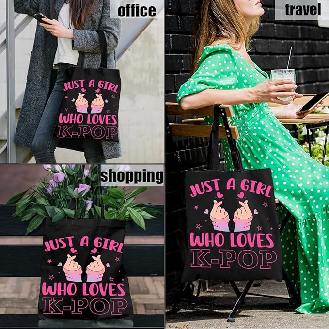 K-Pop Gift Tote Bag for Kpop Music Lover Korean Drama Canvas Tote Bag Gift for K-Pop Lover, Double-Sided Print Bags