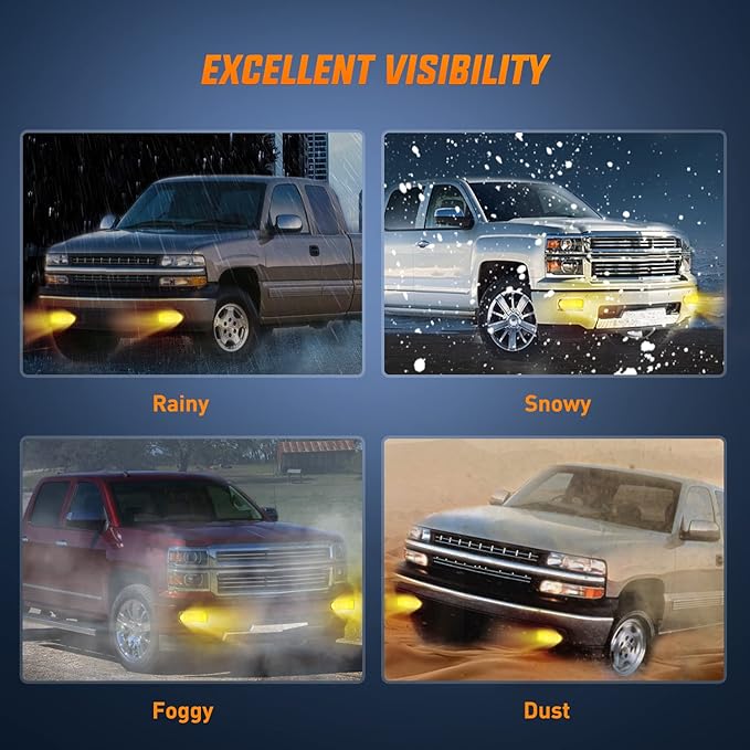 Nilight Fog Light Assembly Compatible with 1999 2000 2001 2002 Chevy Silverado 1500 2500 2001-2002 3500 Chevy Silverado 2000-2006 Suburban Tahoe