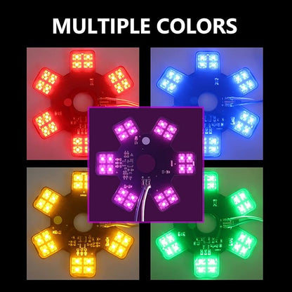 Air Cleaner LED Light 5" Truck Decorative Hex Style Air filter Lamp for Peterbilt, Kenworth, Trailers, RVs', Campers Support IP67 12-24V Sold Individually (Red)