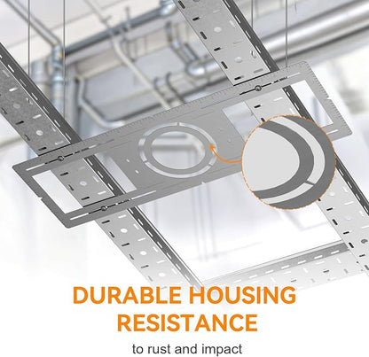 Elaruslux New Construction Mounting Plate with Round Hole - 4/6 Inch Flat Steel Rough in Wafer Light Bracket, LED Recessed Lighting Housing, 48 Pack